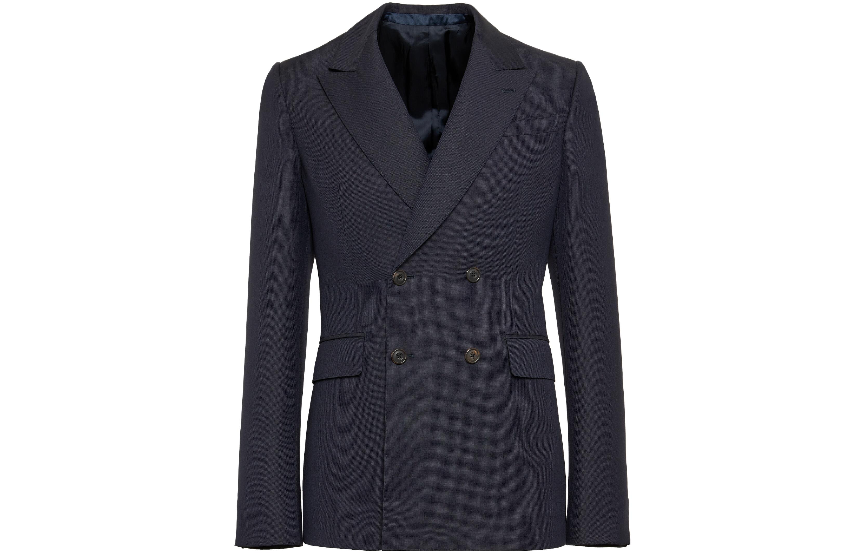Alexander McQueen Double-Breasted Navy Long-Sleeve Jacket 758359-QVU63-4100
