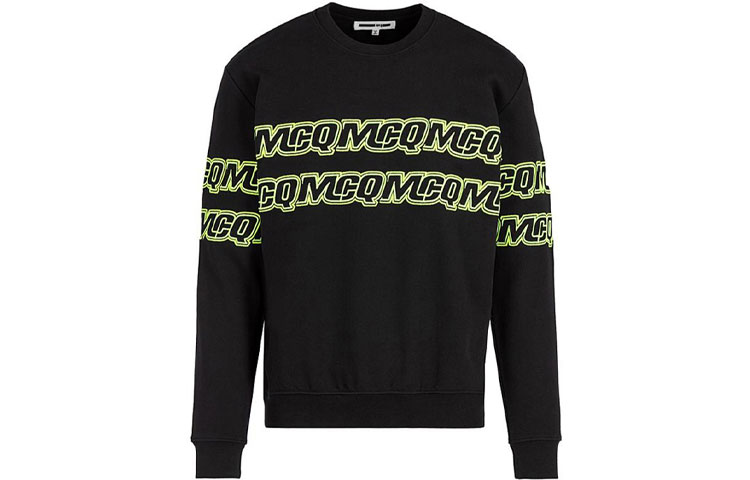 Alexander McQueen Double Letter Print Crewneck Sweatshirt Black 348190-RNT29-1000