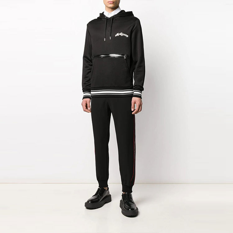 Alexander McQueen Double Logo Embroidered Hoodie Black Fashion. 595592-QOZ83-0901 圖 3