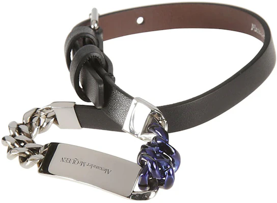Alexander McQueen Double Wrap Leather Bracelet Black for Men 6636881AABO1000 Lookbook Alexander McQueen Double Wrap Leather Bracelet Black for Men 6636881AABO1000