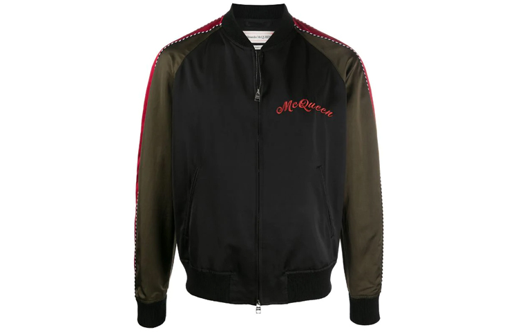 Alexander McQueen Dragon Embroidered Bomber Jacket Black 608719-QOR94-1000