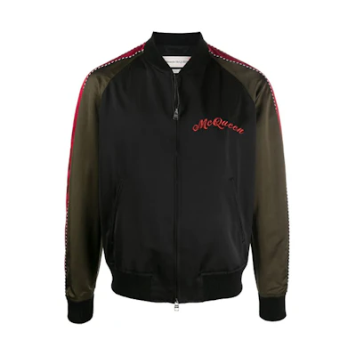 Alexander McQueen Dragon Embroidered Bomber Jacket Black 608719-QOR94-1000