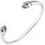 Purchase Alexander McQueen Dual Skull Open Design Small Brass Silver Bracelet for Men. 554482-J160I-0446