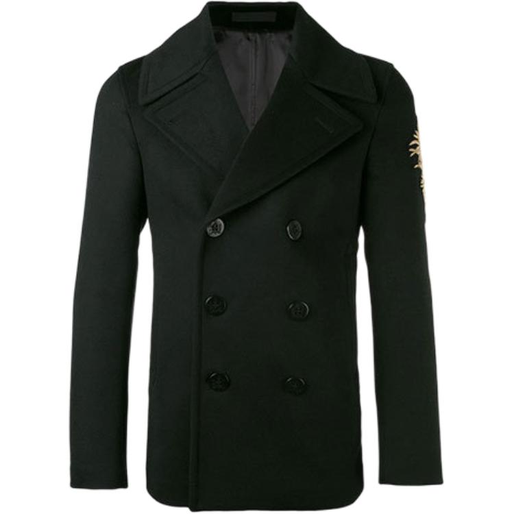 Alexander McQueen Embroidered Collar Long Sleeve Black Blazer Jacket 476366-QJV04-1000