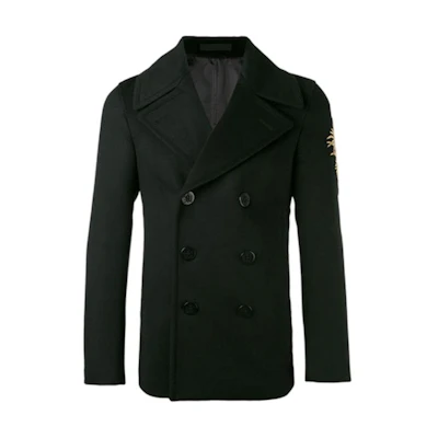Alexander McQueen Embroidered Collar Long Sleeve Black Blazer Jacket 476366-QJV04-1000