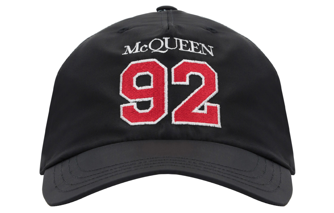 Alexander McQueen Embroidered Logo Black Baseball Cap for Men Casual Style 7272254404Q1074