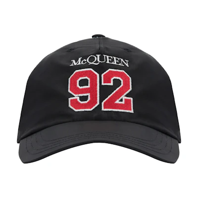 Alexander McQueen Embroidered Logo Black Baseball Cap for Men Casual Style 7272254404Q1074