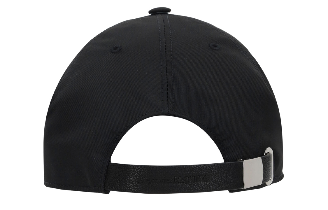 Shop 알렉산더 맥퀸 자수 로고 블랙 남성용 베이스볼 캡 캐주얼 스타일 7272254404Q1074