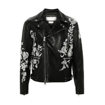 Alexander McQueen Fitted Color-Block Long-Sleeve Jacket Black 795986-Q5ANO-1080