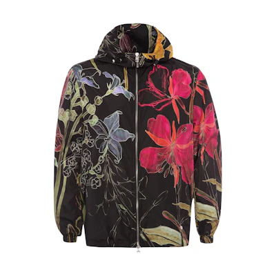 Alexander McQueen Floral Print Hooded Jacket Long Sleeve 615632-QPR52-1004
