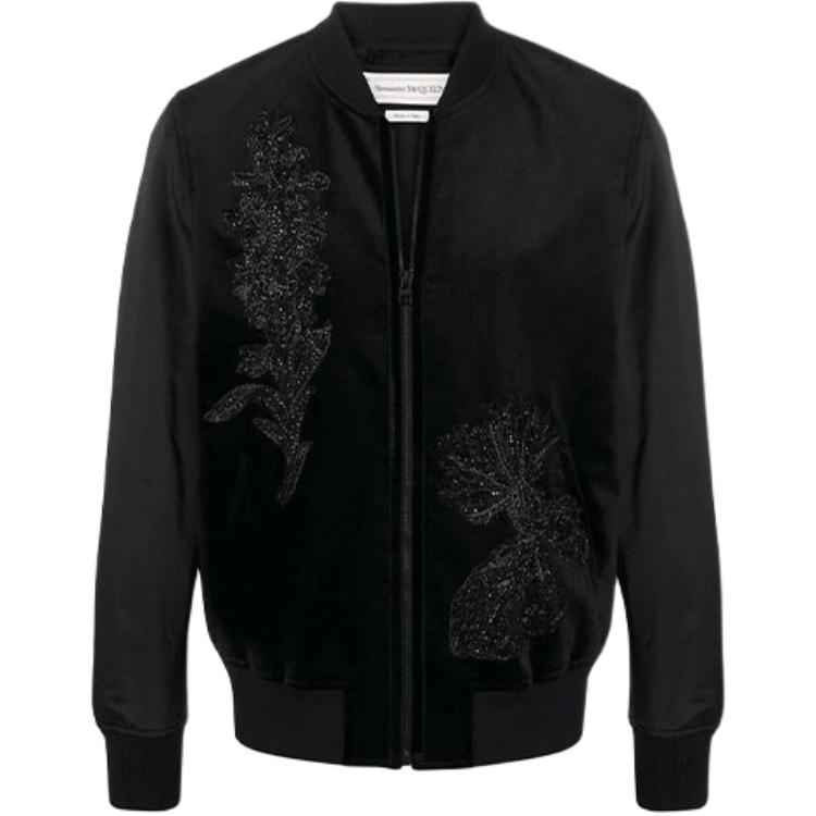 Alexander McQueen Floral Sequin Embellished Jacket Black 615624-QPT05-1000