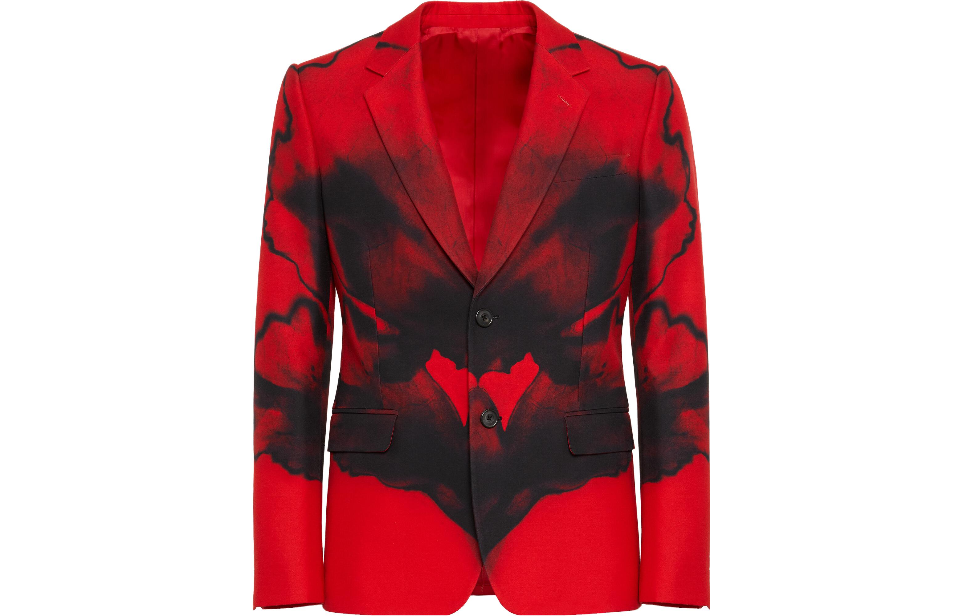 Alexander McQueen Floral Slim-Fit V-Neck Long Sleeve Jacket 759141-QVQ18-6510