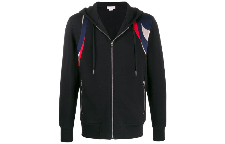 Alexander McQueen Front Zip Hoodie Black 595589-QOX43-1000