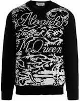 Order Alexander McQueen FW21 黑色Logo羊毛圓領毛衣 689556-Q1XDV-1001