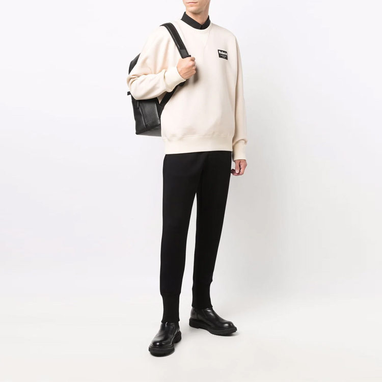 Lookbook Alexander McQueen FW21 Beige Graphic Loose Fit Crewneck Sweatshirt Mens. 664680-QRX55-9545