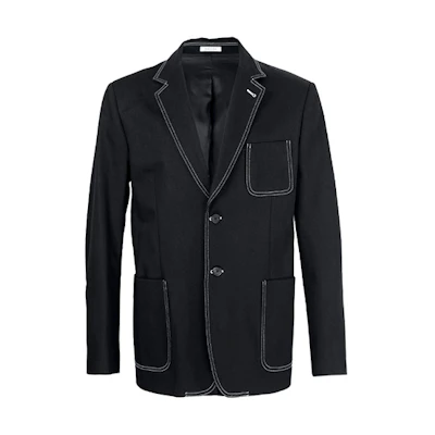 Alexander McQueen FW21 Black Cotton Jacket with Stitching Details 643734-QRY73-1000