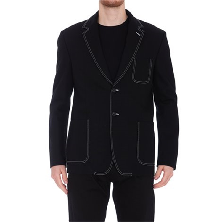 Details for Alexander McQueen Jaket Hitam FW21 Cotton dengan Detail Jahitan. 643734-QRY73-1000