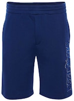 Alexander McQueen FW21 Blue Letter Embroidered Shorts 662588-QRZ74-0903 Alexander McQueen FW21 Blue Letter Embroidered Shorts 662588-QRZ74-0903