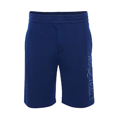 Alexander McQueen FW21 Blue Letter Embroidered Shorts 662588-QRZ74-0903