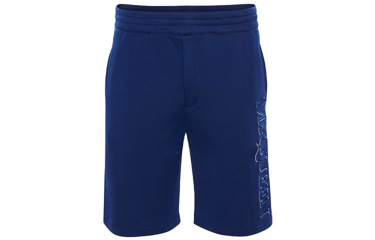Order 알렉산더 맥퀸 FW21 블루 레터 자수 쇼츠 662588-QRZ74-0903
