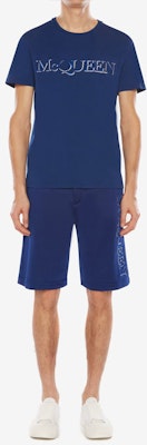 알렉산더 맥퀸 FW21 블루 레터 자수 쇼츠 662588-QRZ74-0903 Lookbook 알렉산더 맥퀸 FW21 블루 레터 자수 쇼츠 662588-QRZ74-0903