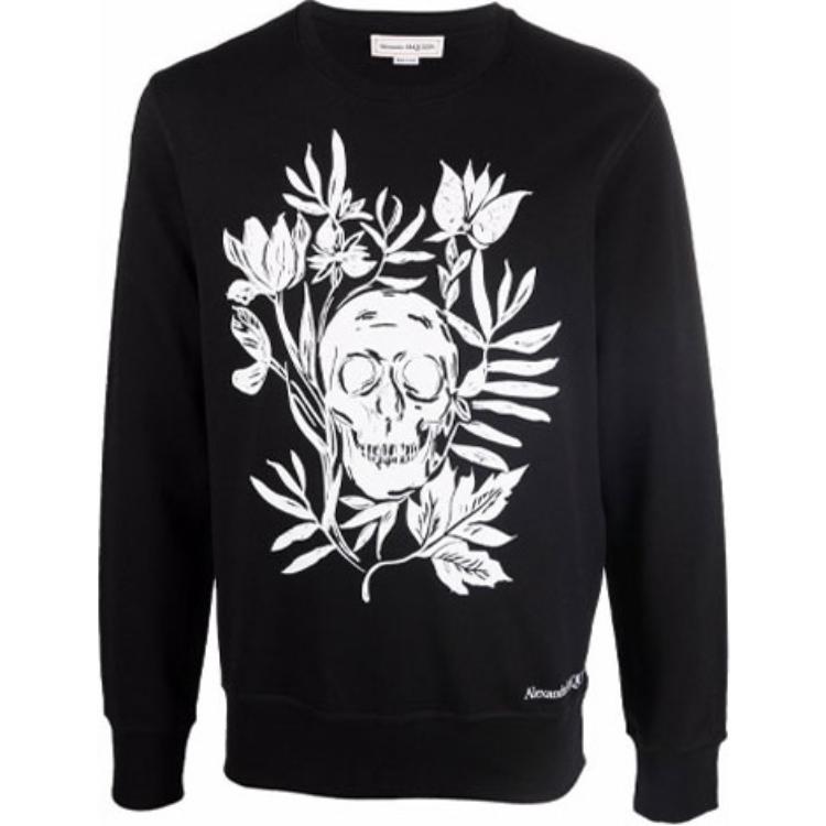 Alexander McQueen FW21 Cartoon Printed Crewneck Sweatshirt Black 666639-QRZ1A-0901