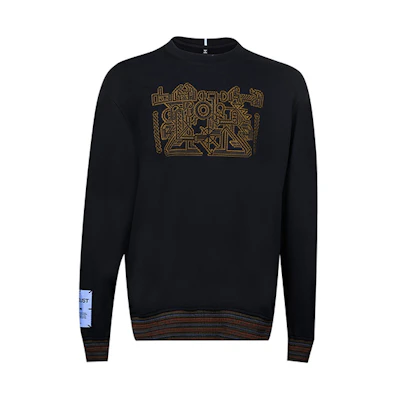Alexander McQueen FW21 Embroidered Cotton Crewneck Sweatshirt Black () 661263-RRT15-1000