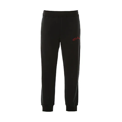Alexander McQueen FW21 Embroidered Cotton Jogger Sweatpants Black 599618-QRX82-1000