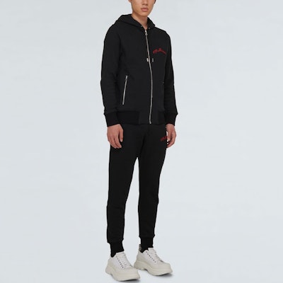 알렉산더 맥퀸 FW21 자수 코튼 조거 스웻팬츠 블랙 599618-QRX82-1000 Details for 알렉산더 맥퀸 FW21 자수 코튼 조거 스웻팬츠 블랙 599618-QRX82-1000