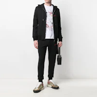 Purchase Alexander McQueen FW21 刺繡標誌黑色拉鍊外套襯衫 599617-QRX82-1000