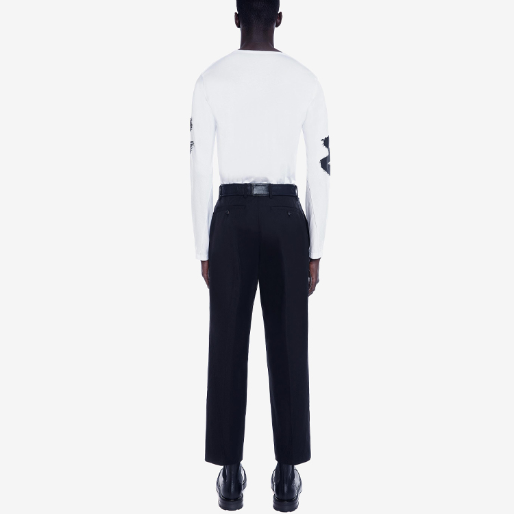 Shop Alexander McQueen FW21 Baju Lengan Panjang Putih Cetakan Huruf 664426-QRZ89-0900