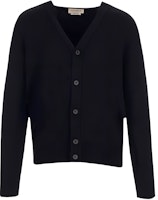 Alexander McQueen FW21 Logo Cardigan Sweater Wool Black 663622-Q1XBM-1016 Alexander McQueen FW21 Logo Cardigan Sweater Wool Black 663622-Q1XBM-1016