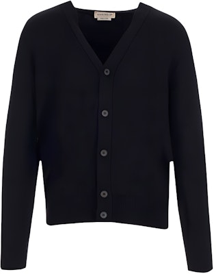 알렉산더 맥퀸 FW21 로고 울 가디건 스웨터 블랙 663622-Q1XBM-1016 Buy 알렉산더 맥퀸 FW21 로고 울 가디건 스웨터 블랙 663622-Q1XBM-1016