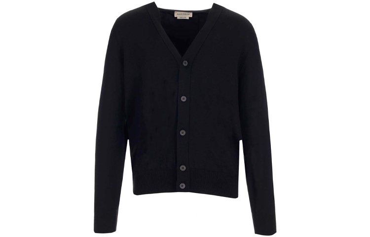 Order 알렉산더 맥퀸 FW21 로고 울 가디건 스웨터 블랙 663622-Q1XBM-1016