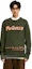 Shop Alexander McQueen FW21 Logo Crewneck Knit Sweater Hijau Tentera. 626454Q1WZL3355