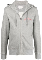Alexander McQueen FW21 Logo Embroidered Zip Hoodie Sweatshirt Grey 599617QRX821401 Alexander McQueen FW21 Logo Embroidered Zip Hoodie Sweatshirt Grey 599617QRX821401