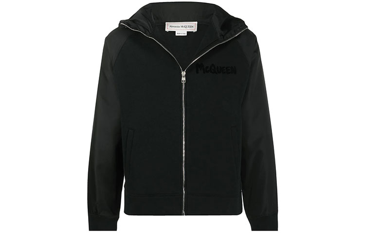 Alexander McQueen FW21 Logo Hooded Jacket Black 615280-QPZ70-0901