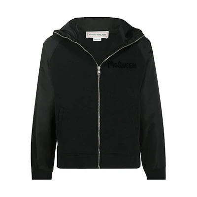 Alexander McQueen FW21 Logo Hooded Jacket Black 615280-QPZ70-0901