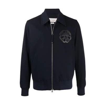 Alexander McQueen FW21 Logo Patch Zip-Up Jacket Blue 615626QPR504-100
