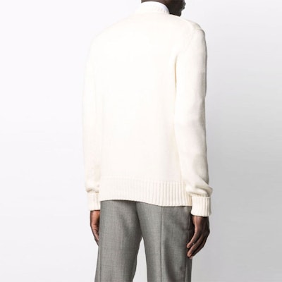 알렉산더 맥퀸 FW21 로고 프린트 크루넥 스웨터 화이트 626454-Q1WZL-9227 Purchase 알렉산더 맥퀸 FW21 로고 프린트 크루넥 스웨터 화이트 626454-Q1WZL-9227