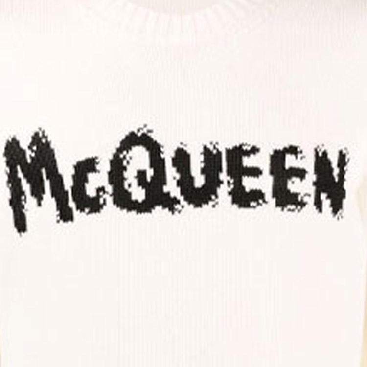 Details for 알렉산더 맥퀸 FW21 로고 프린트 크루넥 스웨터 화이트 626454-Q1WZL-9227