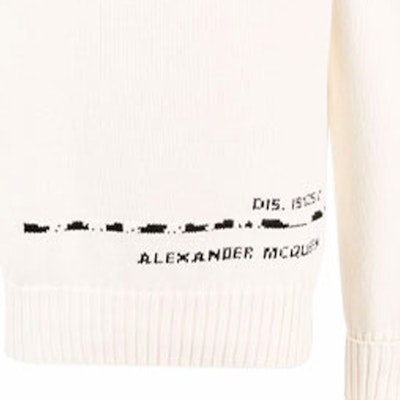 알렉산더 맥퀸 FW21 로고 프린트 크루넥 스웨터 화이트 626454-Q1WZL-9227 Sizing 알렉산더 맥퀸 FW21 로고 프린트 크루넥 스웨터 화이트 626454-Q1WZL-9227