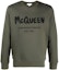 Buy 알렉산더 맥퀸 FW21 로고 프린트 그린 맨즈 크루넥 스웻셔츠. 688713-QSZ81-0904