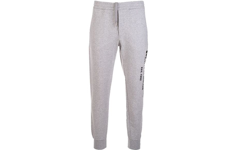 Alexander McQueen FW21 Logo Print Jogger Knit Pants Grey White. 662580QRZ710902