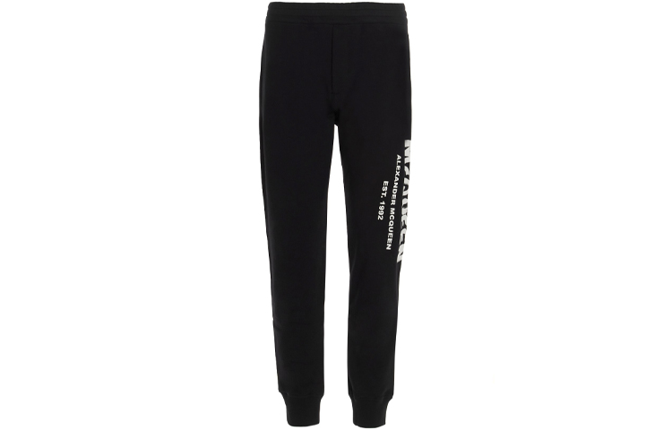 Alexander McQueen FW21 Logo Print Jogger Sweatpants Black 662580-QRZ71-0901