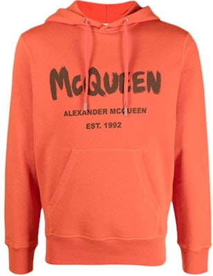 Alexander McQueen FW21 Logo Print Hoodie Oren untuk Lelaki. 665401-QRZ71-0909 Buy Alexander McQueen FW21 Logo Print Hoodie Oren untuk Lelaki. 665401-QRZ71-0909