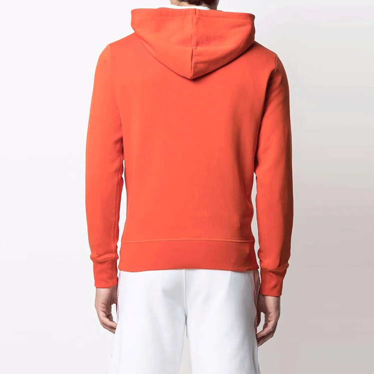 Shop Alexander McQueen FW21 Logo Print Hoodie Oren untuk Lelaki. 665401-QRZ71-0909