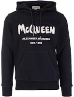 Alexander McQueen FW21 Logo Print Pullover Hoodie Black . 665401-QRZ71-0901 Alexander McQueen FW21 Logo Print Pullover Hoodie Black . 665401-QRZ71-0901