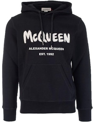 Alexander McQueen FW21 Logo印花黑色連帽衫 665401-QRZ71-0901 Order Alexander McQueen FW21 Logo印花黑色連帽衫 665401-QRZ71-0901