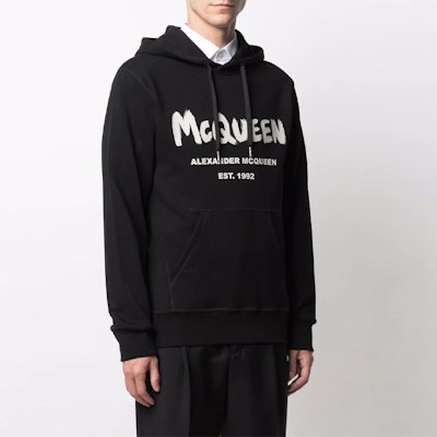 Alexander McQueen FW21 Logo印花黑色連帽衫 665401-QRZ71-0901 Shop Alexander McQueen FW21 Logo印花黑色連帽衫 665401-QRZ71-0901